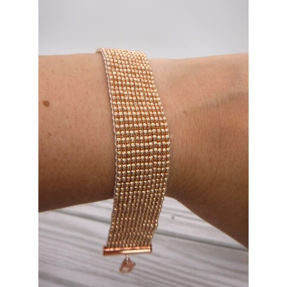 Hand Crafted Jewelry - Loom Beaded Bracelet Rose Gold